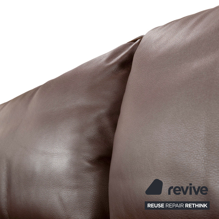 Flexform LIFESTEEL Leder Viersitzer Braun Mokka Sofa Couch