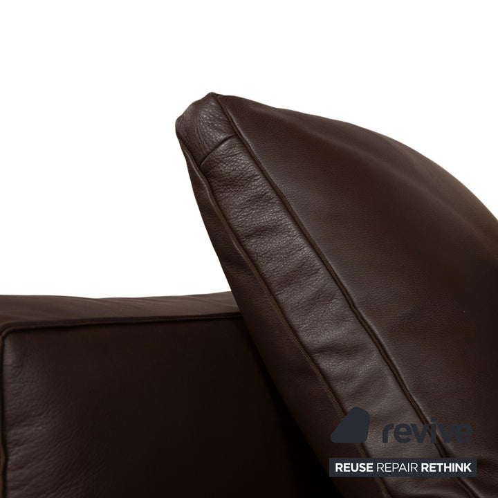 Flexform LIFESTEEL Leder Viersitzer Braun Mokka Sofa Couch