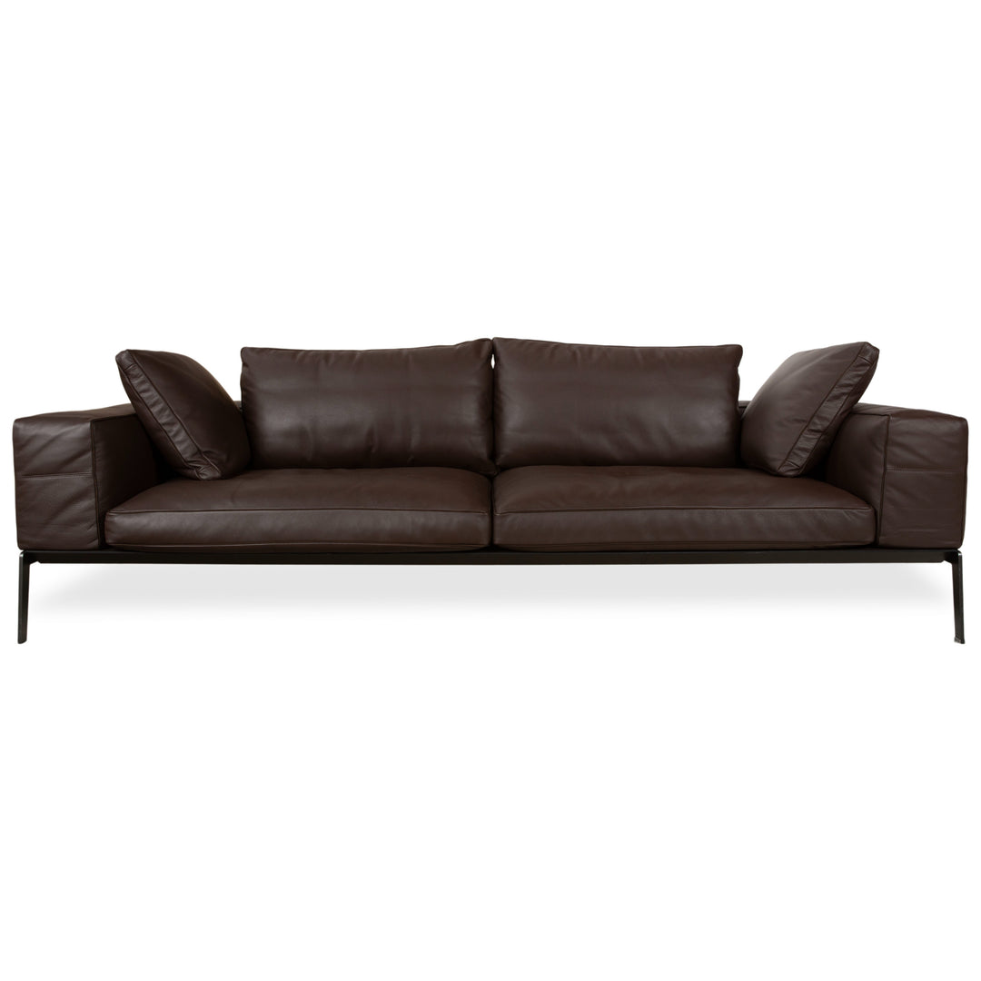 Flexform LIFESTEEL Leder Viersitzer Braun Mokka Sofa Couch