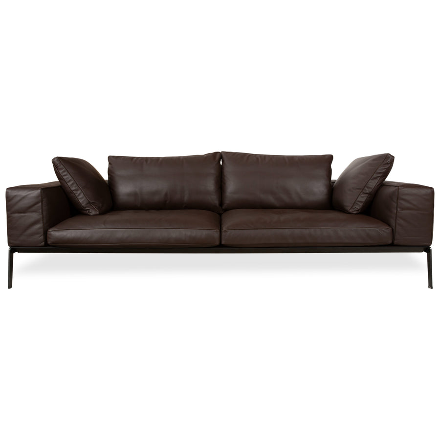Flexform LIFESTEEL Leder Viersitzer Braun Mokka Sofa Couch