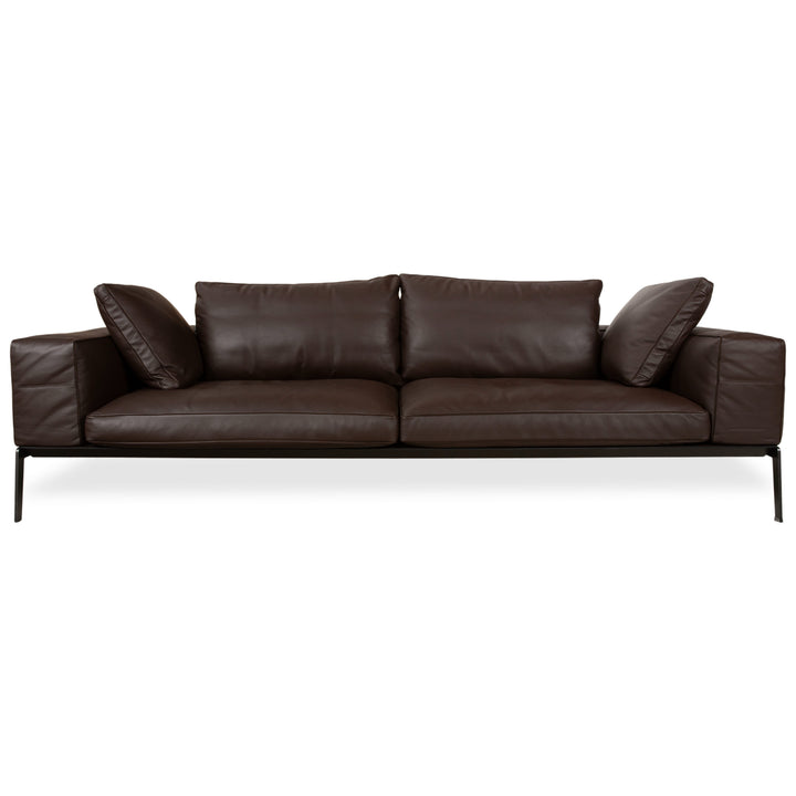 Flexform Lifesteel Leder Viersitzer Braun Sofa Couch