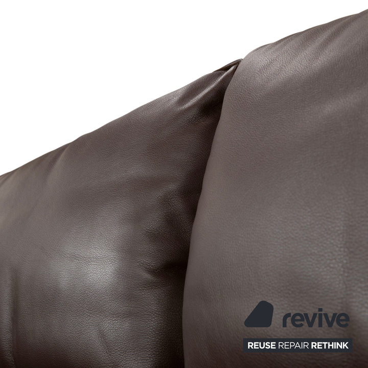 Flexform Lifesteel Leder Viersitzer Braun Sofa Couch