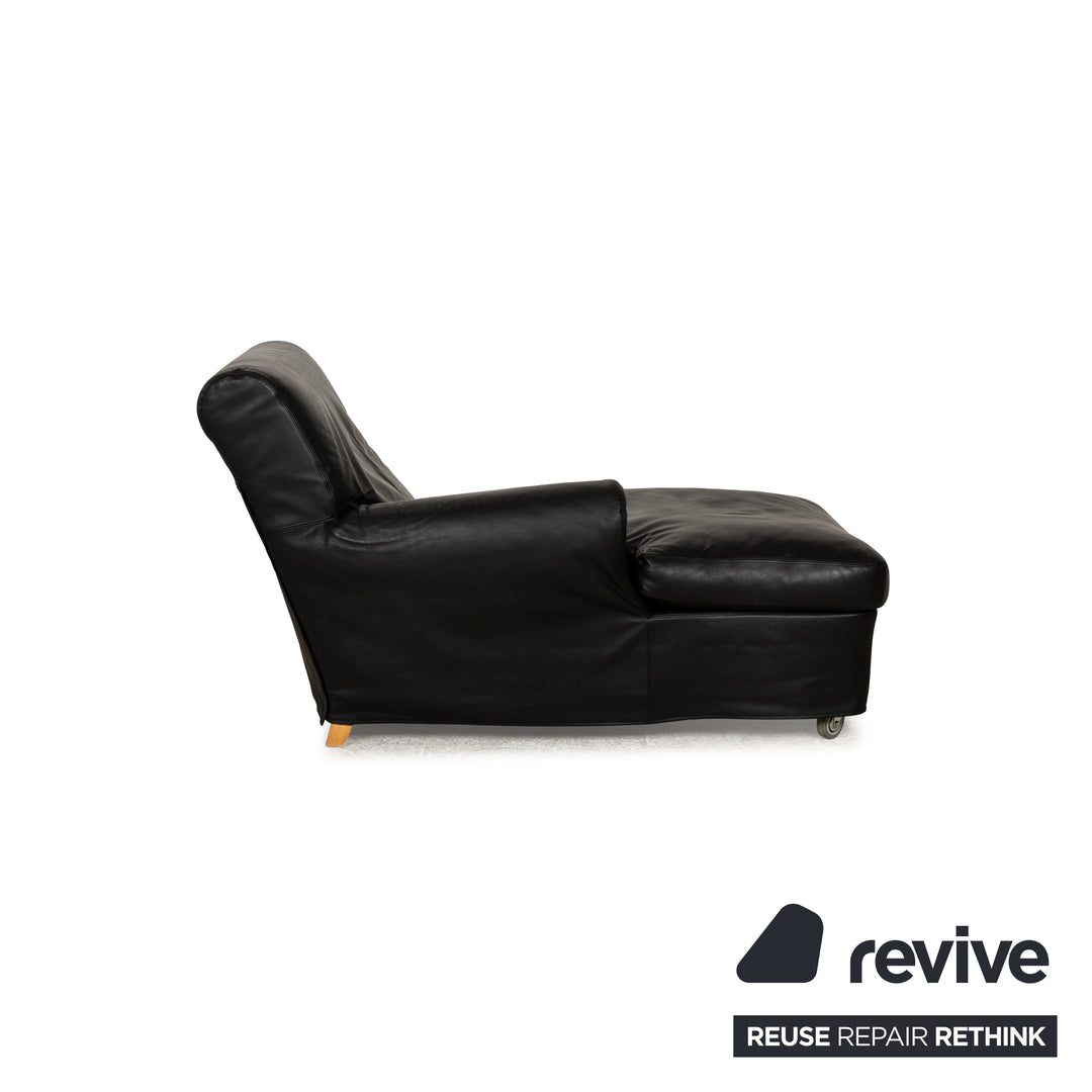 Ensemble chaise longue en cuir Flexform NONNAMARIA noir 2x lit de repos par Antonio Citterio