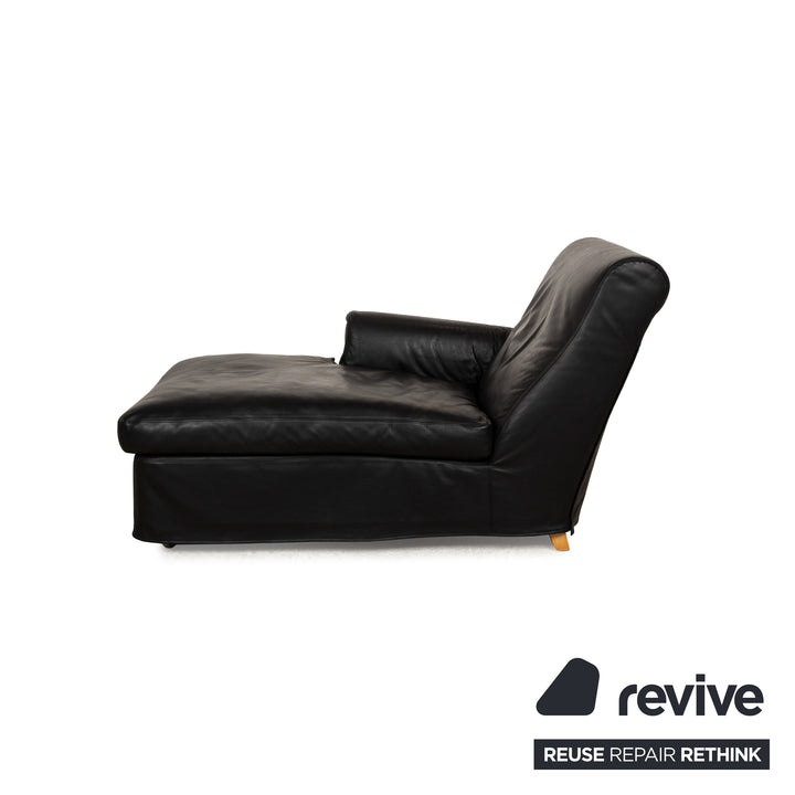 Ensemble chaise longue en cuir Flexform NONNAMARIA noir 2x lit de repos par Antonio Citterio