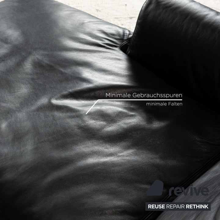 Flexform NONNAMARIA Leather Lounger Black Daybed by Antonio Citterio