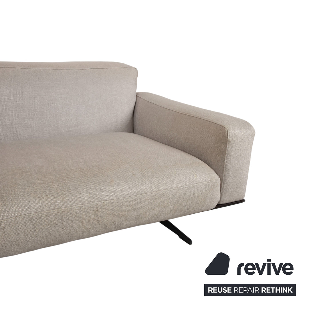 Flexform Soft Dream Garnitur Stoff Ecksofa Hocker Beige Creme Sofa Couch by Antonio Citterio