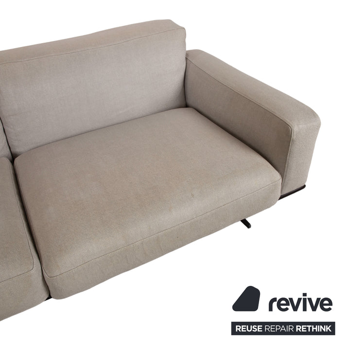 Flexform Soft Dream Garnitur Stoff Ecksofa Hocker Beige Creme Sofa Couch by Antonio Citterio