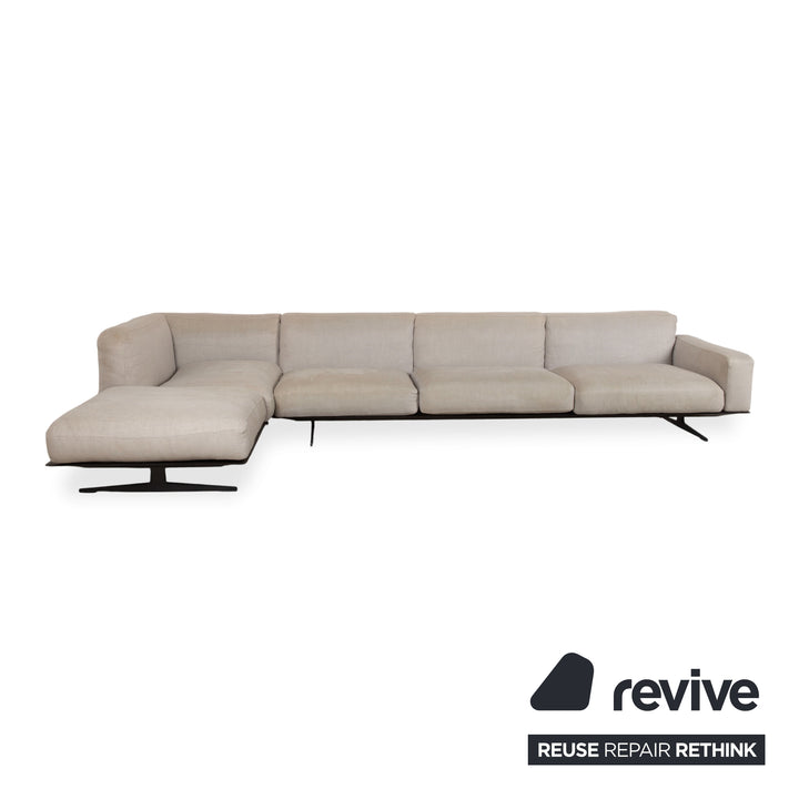 Flexform Soft Dream Stoff Ecksofa Beige Creme Sofa Couch by Antonio Citterio