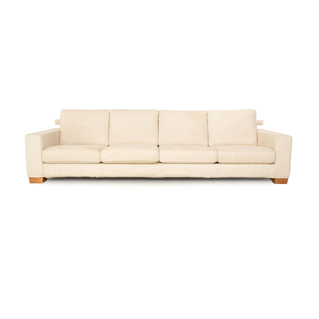 Flexform Status Fabric Four Seater Cream Sofa Couch