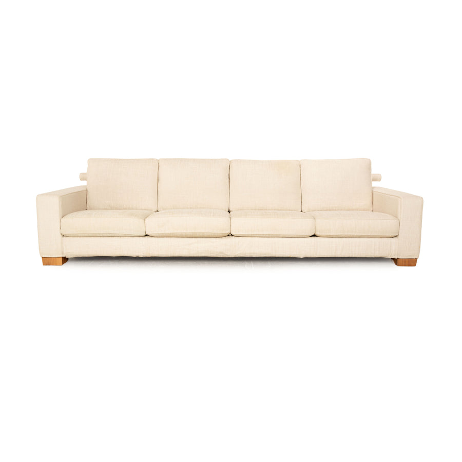 Flexform Status Fabric Four Seater Cream Sofa Couch