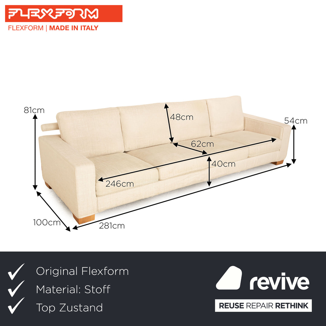 Flexform Status Stoff Viersitzer Creme Sofa Couch