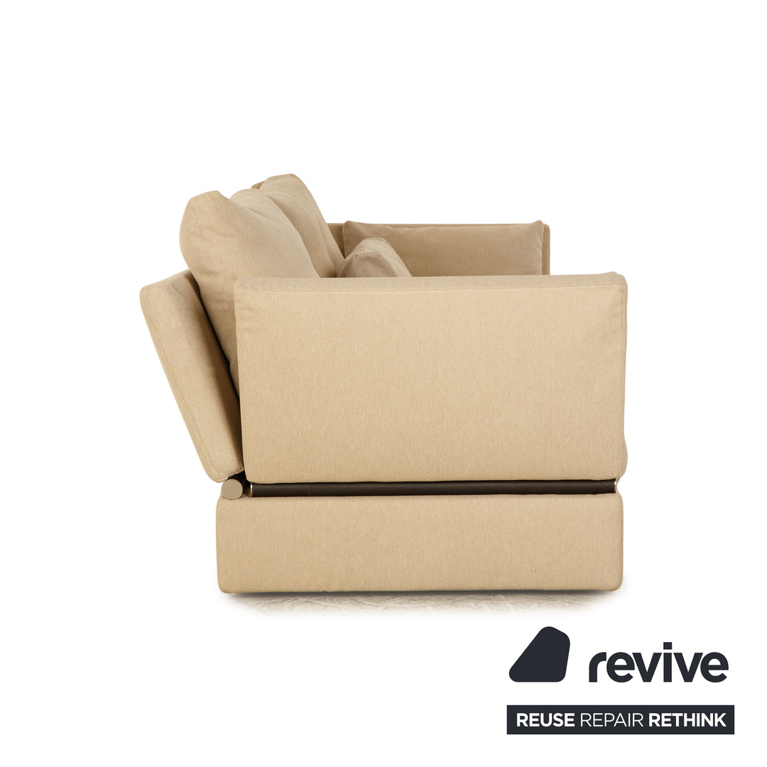 Flexform Sunny Fabric Three Seater Beige Sofa Couch