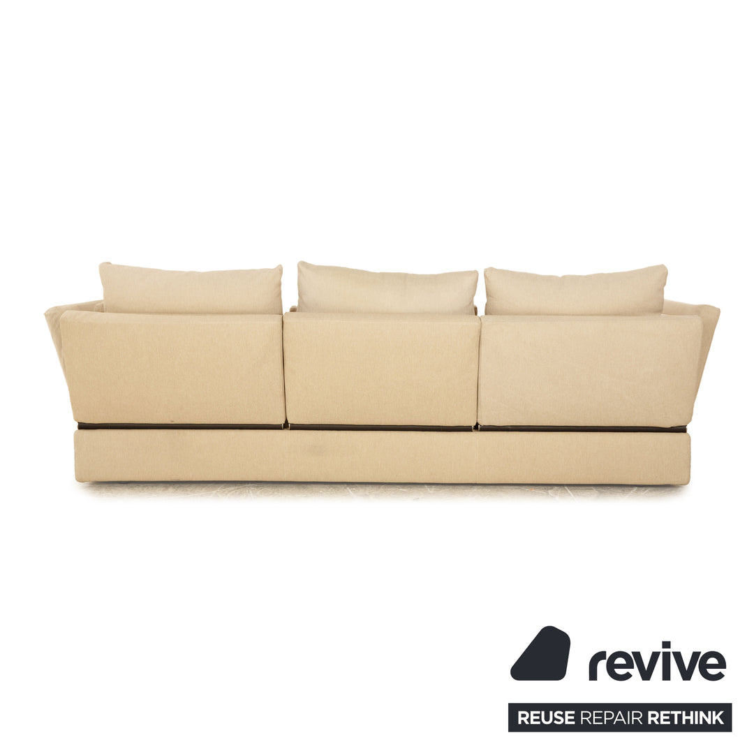 Flexform Sunny Fabric Three Seater Beige Sofa Couch