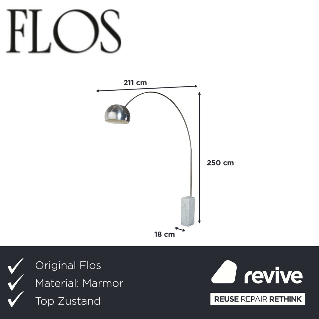 Flos Arco Marmor Stehlampe Silber
