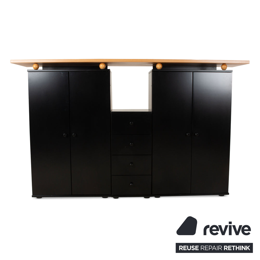 Flötotto Wooden Sideboard Black