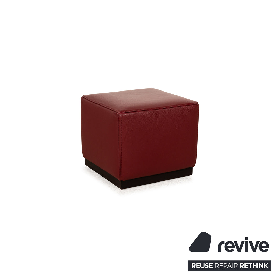 Formenti Wave fauteuil en cuir rouge avec tabouret