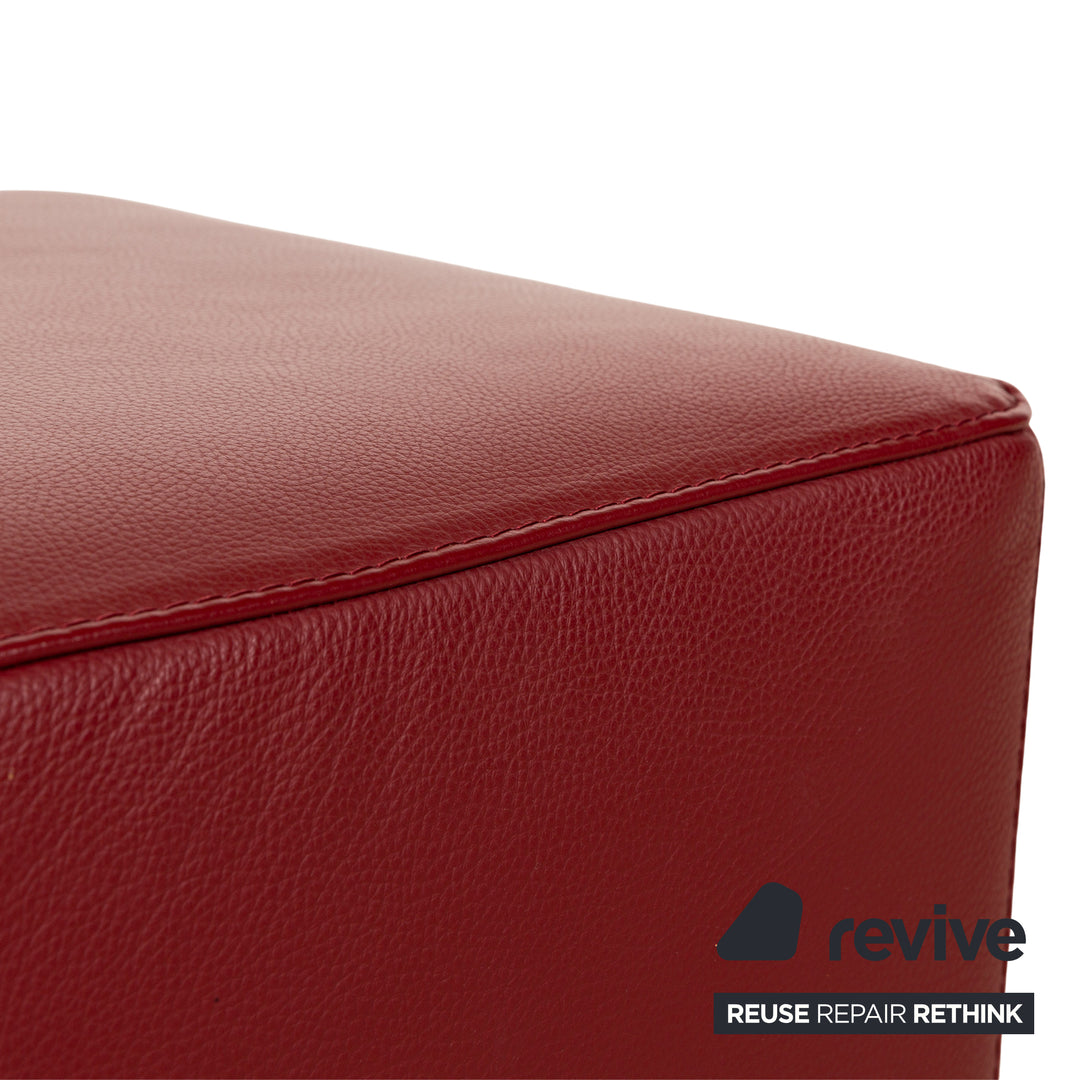 Formenti Wave fauteuil en cuir rouge avec tabouret