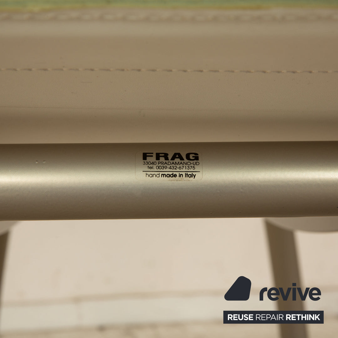 FRAG table à manger en verre salle à manger argent crème cuir