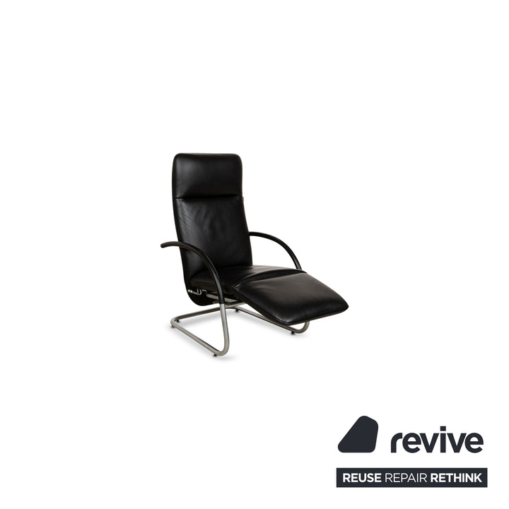 Franz Fertig Fino Leather Lounger Black manual function