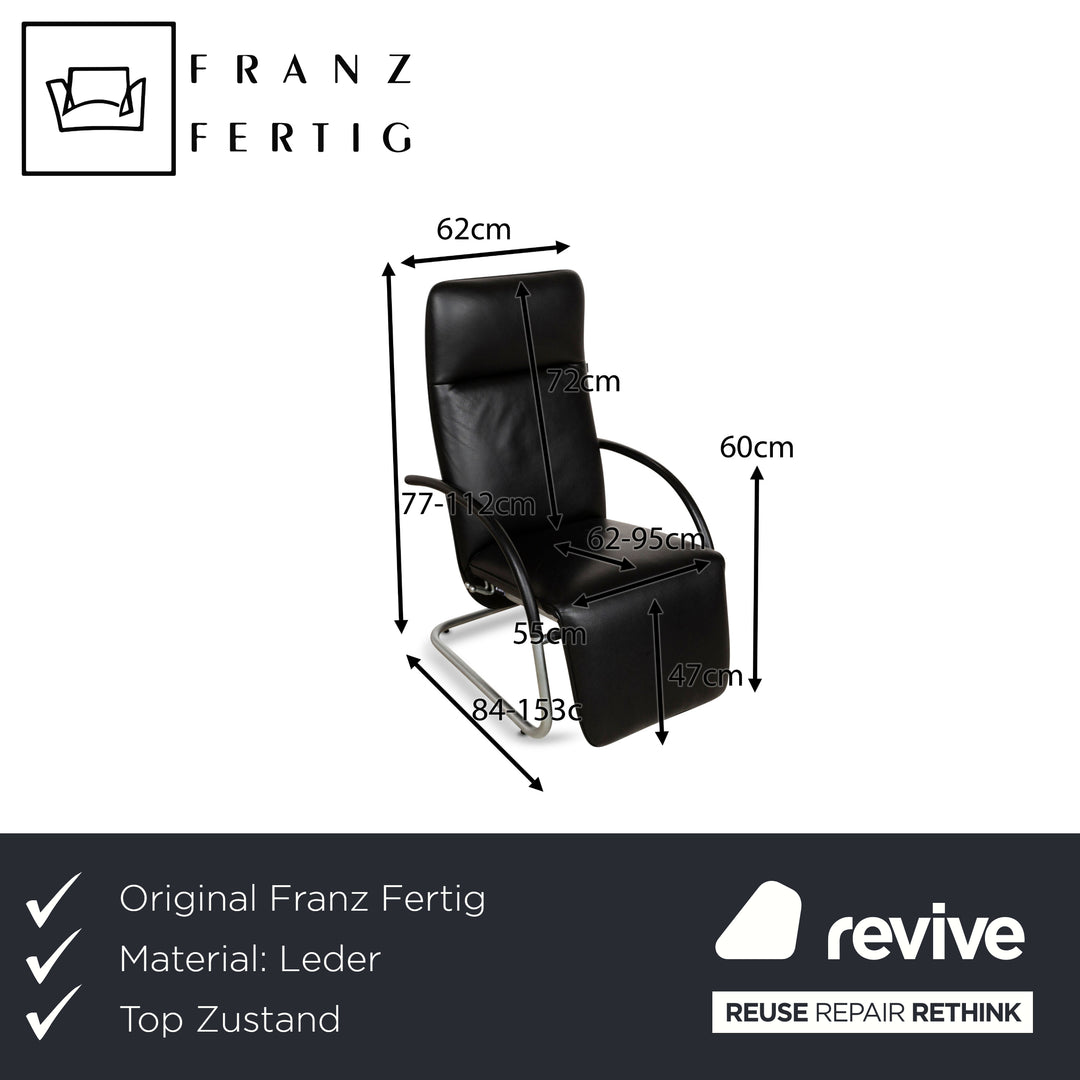 Franz Fertig Fino Leather Lounger Black manual function