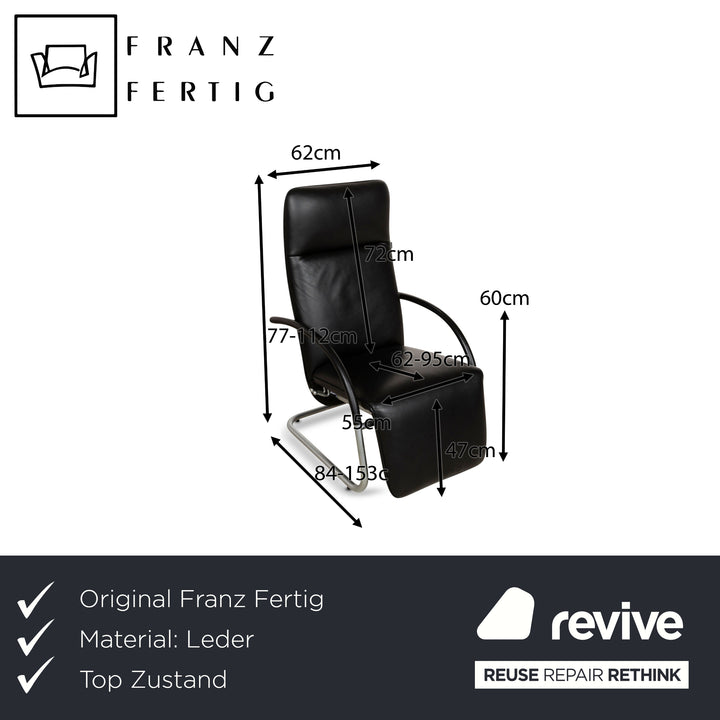 Franz Fertig Fino Leather Lounger Black manual function