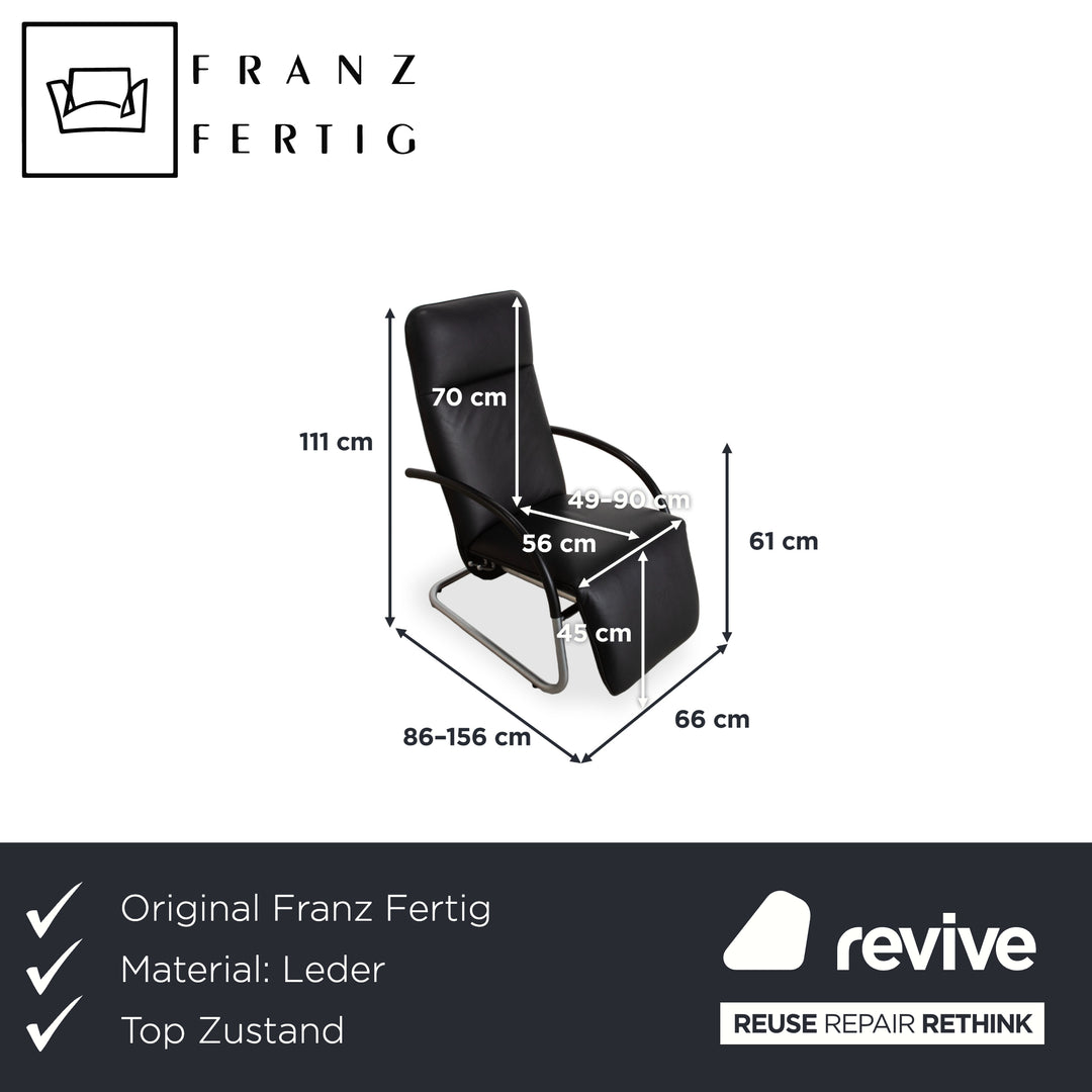 Franz Fertig Fino Leder Sessel Schwarz manuelle Funktion Relaxfunktion