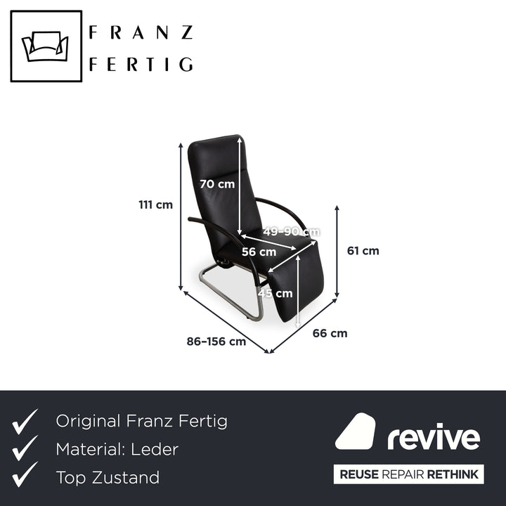 Franz Fertig Fino Leder Sessel Schwarz manuelle Funktion Relaxfunktion