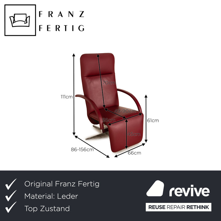 Franz Fertig Fino Leder Sessel Rot manuelle Funktion Relaxfunktion