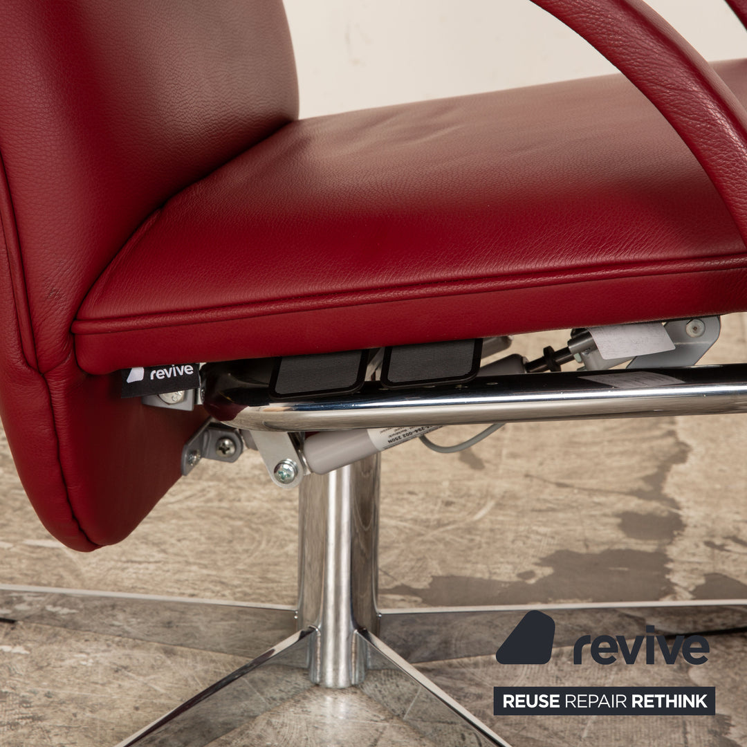 Franz Fertig Fino Leder Sessel Rot manuelle Funktion Relaxfunktion