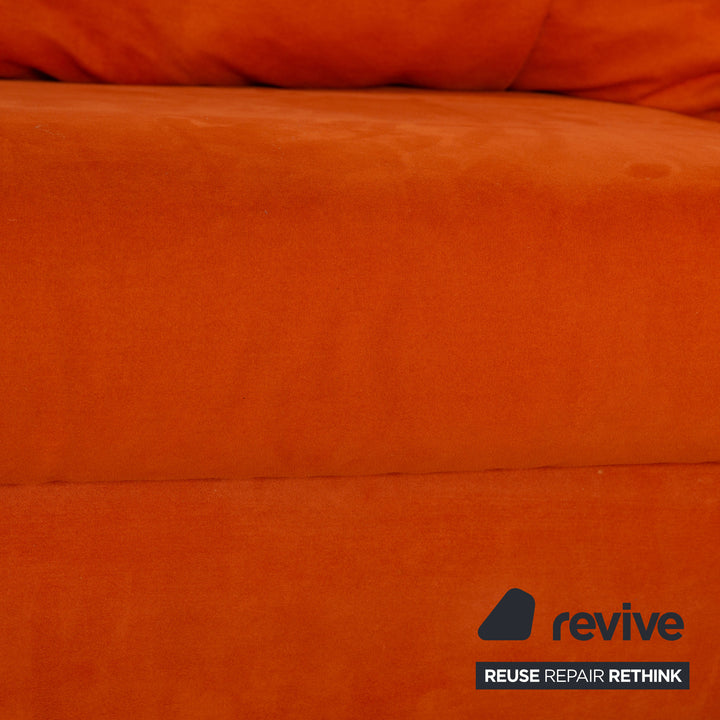 Franz Fertig Luna Fabric Three Seater Orange Manual Function Sofa Bed