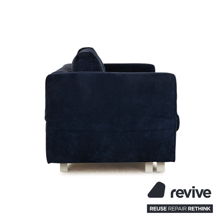 Franz Fertig Malou fabric two-seater dark blue sofa bed couch manual function