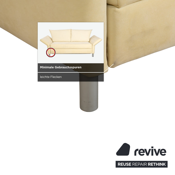 Franz Fertig Maya fabric two-seater beige cream eggshell sofa couch sleeper sofa manual function