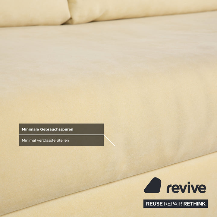 Franz Fertig Maya fabric two-seater beige cream eggshell sofa couch sleeper sofa manual function