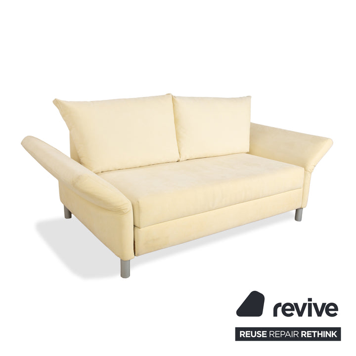 Franz Fertig Maya fabric two-seater beige cream eggshell sofa couch sleeper sofa manual function
