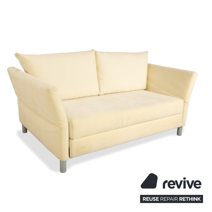 Franz Fertig Maya fabric two-seater beige cream eggshell sofa couch sleeper sofa manual function