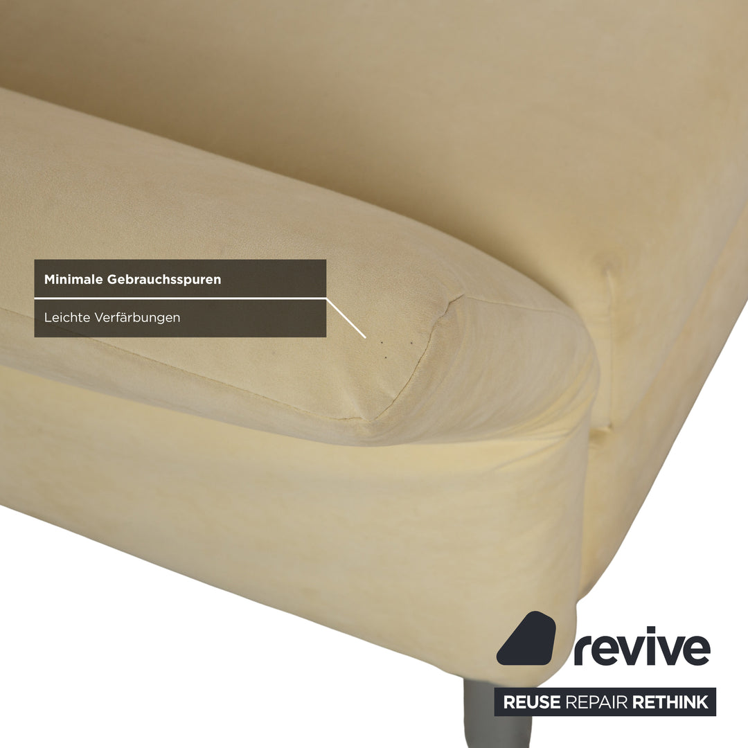 Franz Fertig Maya fabric two-seater beige cream eggshell sofa couch sleeper sofa manual function