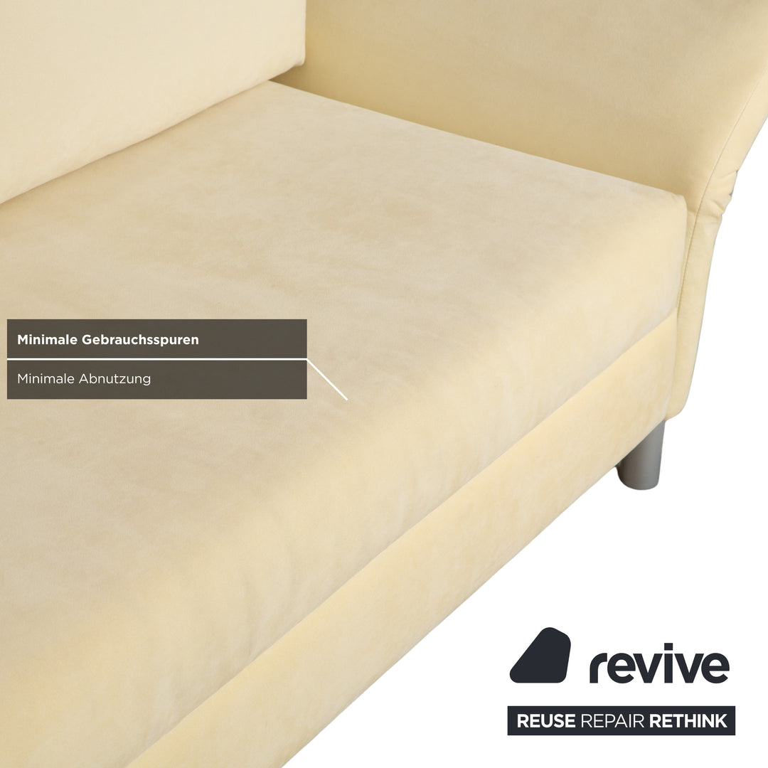 Franz Fertig Maya fabric two-seater beige cream eggshell sofa couch sleeper sofa manual function