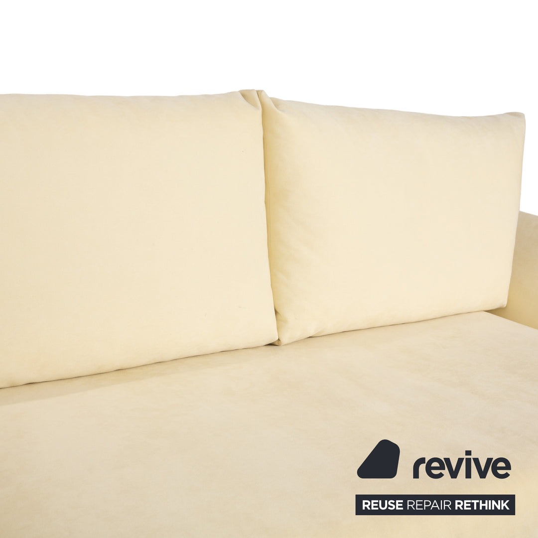 Franz Fertig Maya fabric two-seater beige cream eggshell sofa couch sleeper sofa manual function