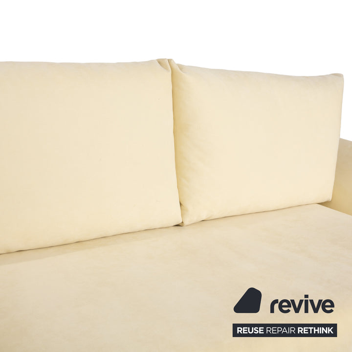 Franz Fertig Maya fabric two-seater beige cream eggshell sofa couch sleeper sofa manual function