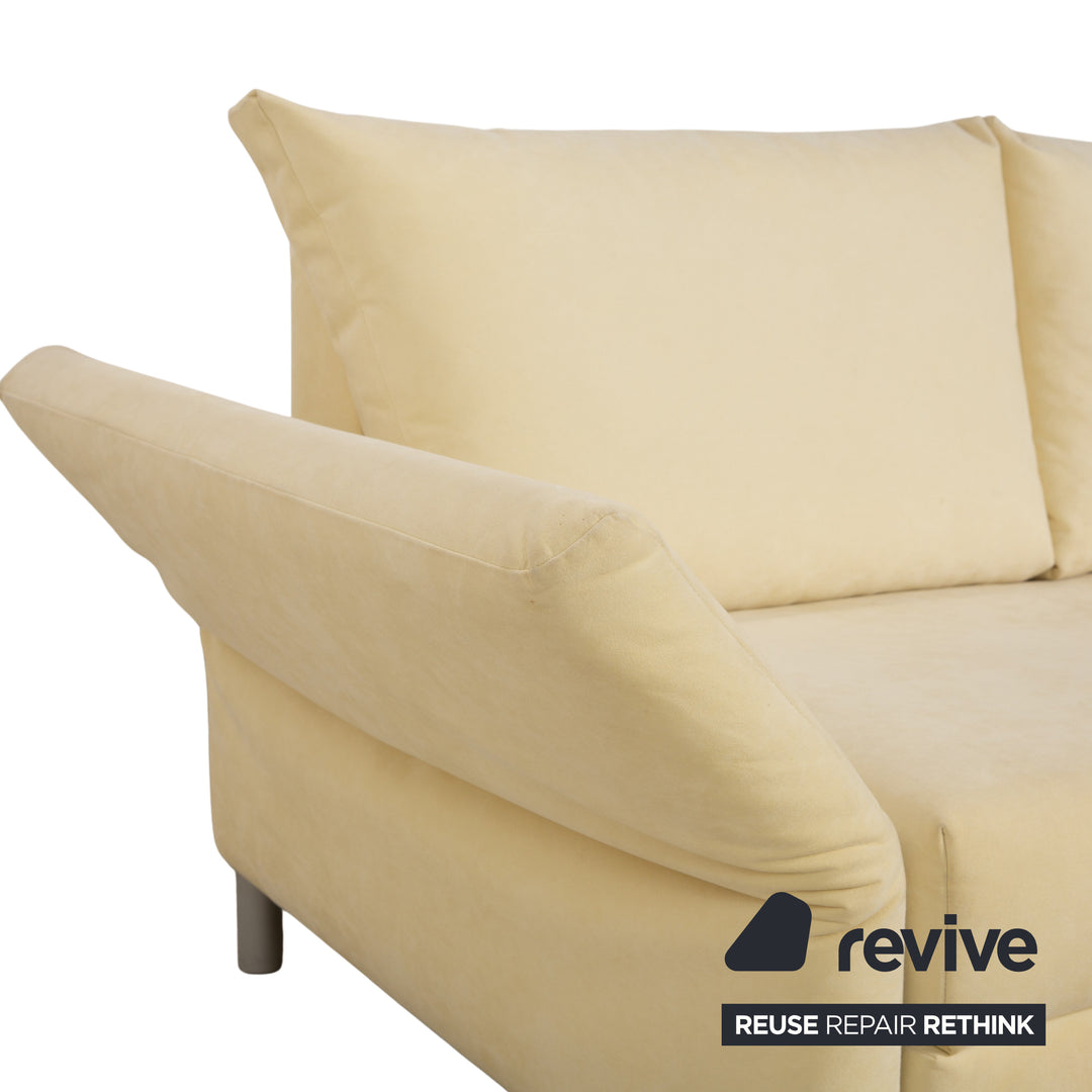 Franz Fertig Maya fabric two-seater beige cream eggshell sofa couch sleeper sofa manual function
