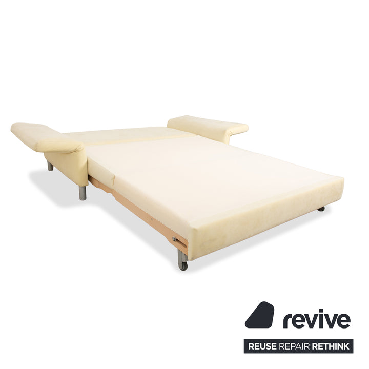 Franz Fertig Maya fabric two-seater beige cream eggshell sofa couch sleeper sofa manual function