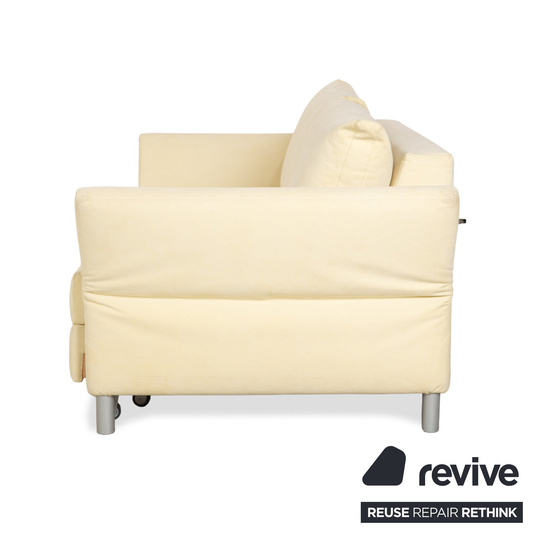 Franz Fertig Maya fabric two-seater beige cream eggshell sofa couch sleeper sofa manual function