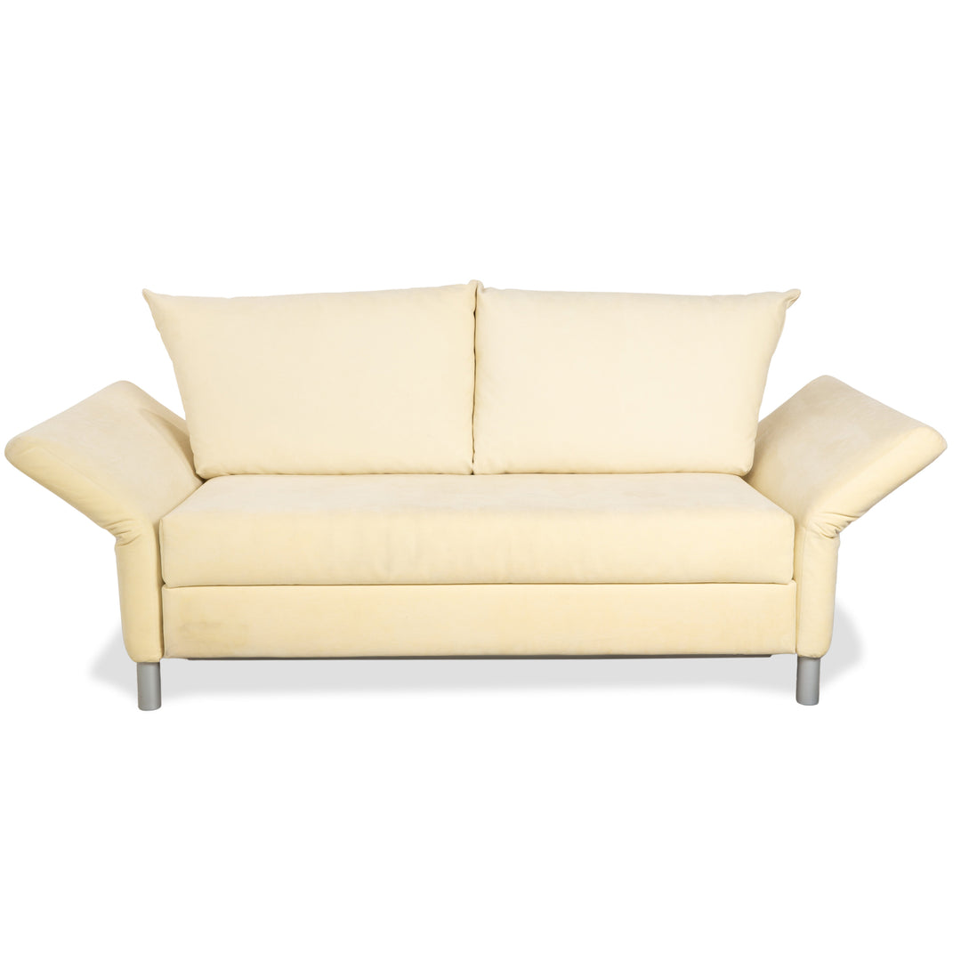 Franz Fertig Maya fabric two-seater beige cream eggshell sofa couch sleeper sofa manual function