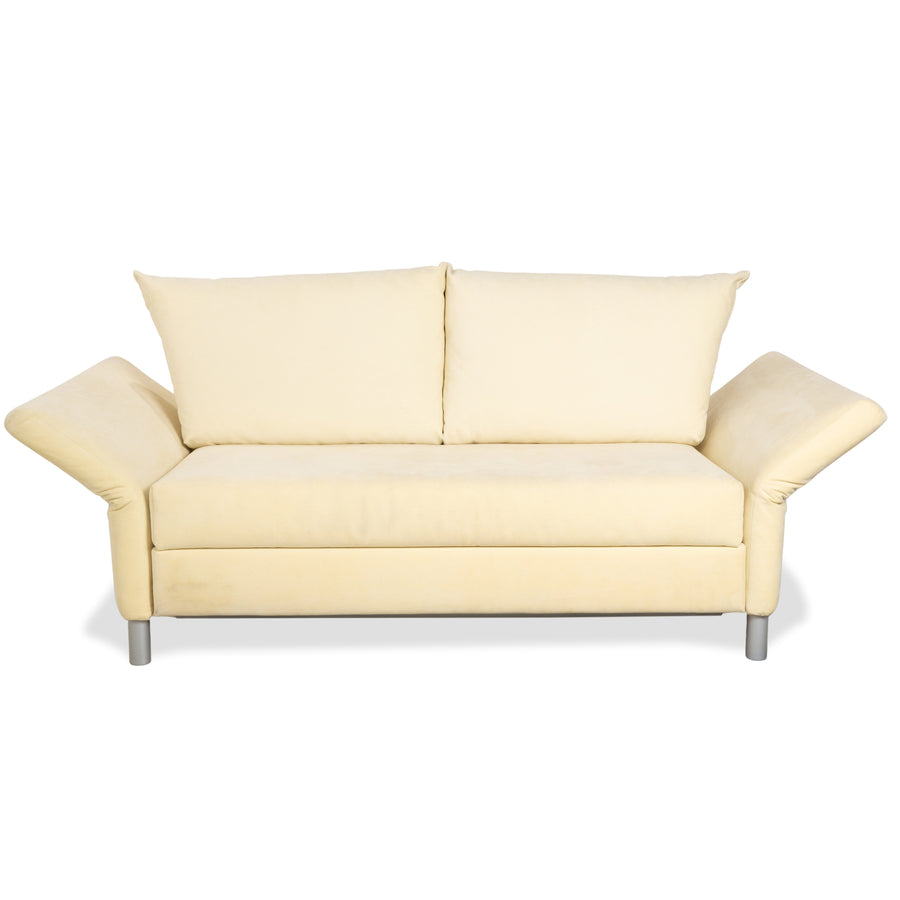 Franz Fertig Maya Stoff Zweisitzer Beige Creme Eierschale Sofa Couch Schlafsofa manuelle Funktion