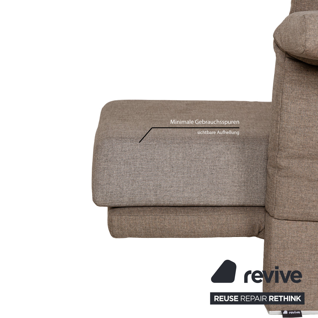 Franz Fertig Scene Stoff Dreisitzer Braun Braungrau manuelle Funktion Sofa Couch Schlafsofa