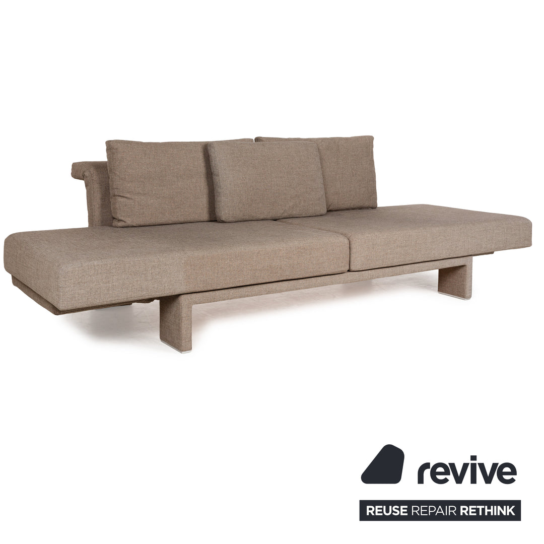 Franz Fertig Scene Stoff Dreisitzer Braun Braungrau manuelle Funktion Sofa Couch Schlafsofa