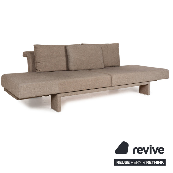 Franz Fertig Scene Stoff Dreisitzer Braun Braungrau manuelle Funktion Sofa Couch Schlafsofa