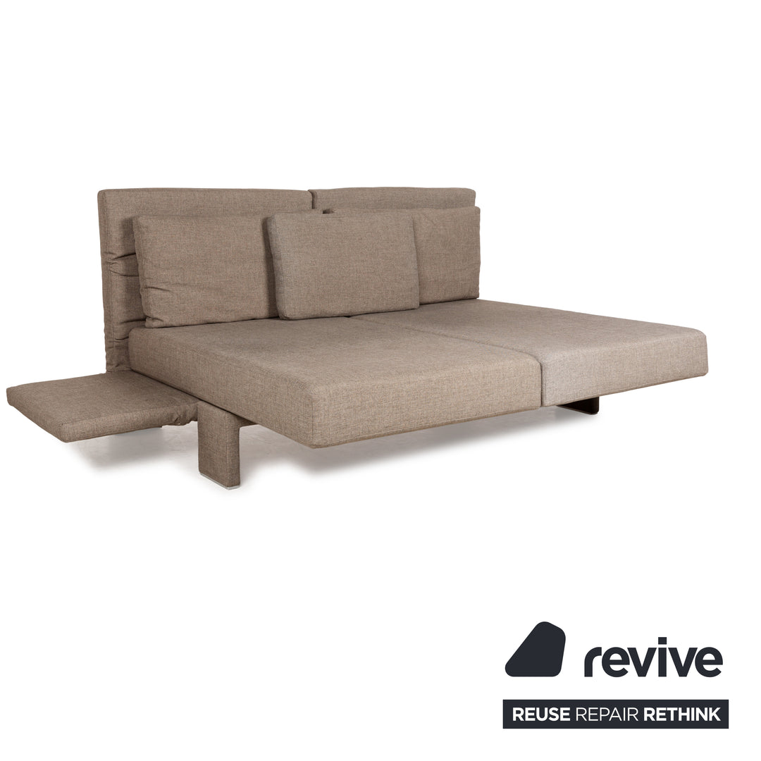 Franz Fertig Scene Stoff Dreisitzer Braun Braungrau manuelle Funktion Sofa Couch Schlafsofa