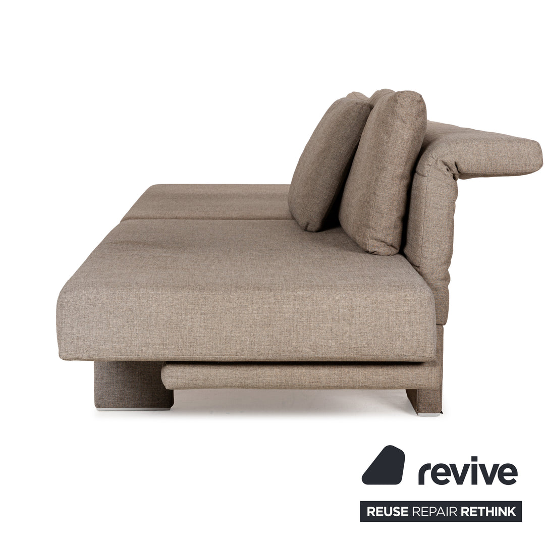 Franz Fertig Scene Stoff Dreisitzer Braun Braungrau manuelle Funktion Sofa Couch Schlafsofa