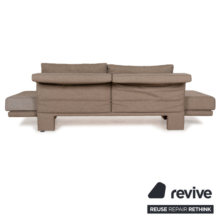 Franz Fertig Scene Stoff Dreisitzer Braun Braungrau manuelle Funktion Sofa Couch Schlafsofa